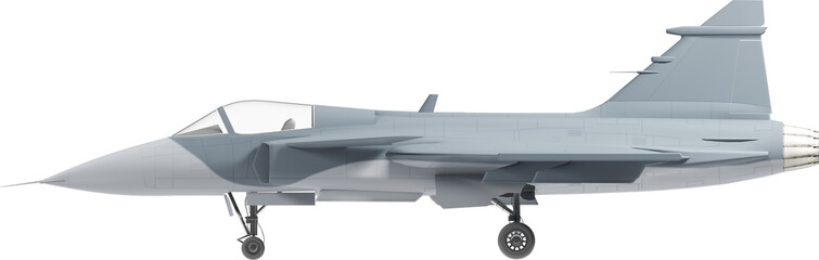 Side view of military airplane