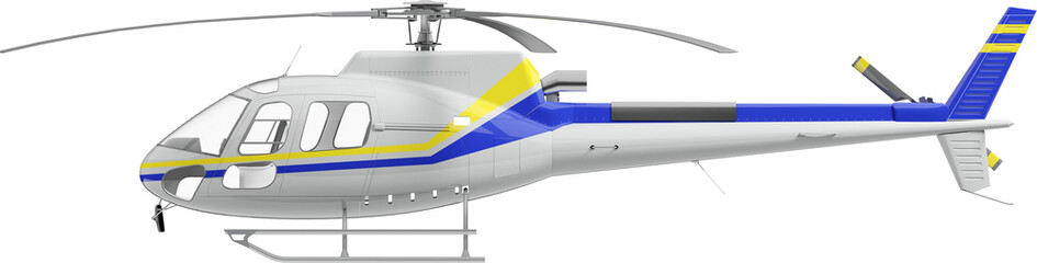 Side view of helicopter
