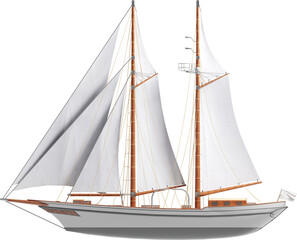 Naklejka premium Side view of sailing boat