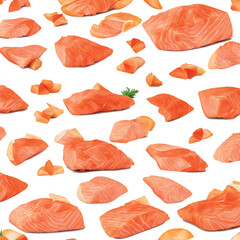 Food pattern vector graphics realistic background texture for packaging, design, pattern for textiles