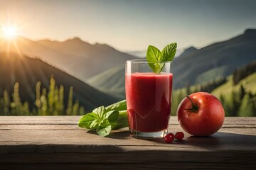 glass of tomato juicegenerated by AI technology 
