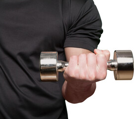 Man doing dumbbell curls