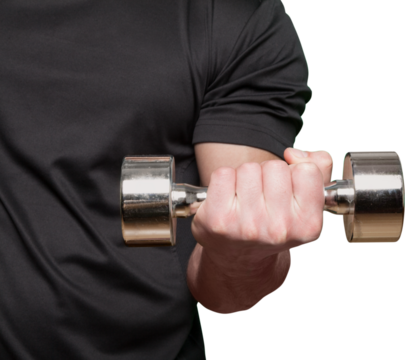 Man doing dumbbell curls