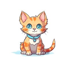 Obraz premium cute cat isolated on a white background cartoon style