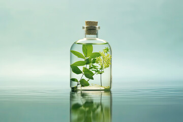 A jar of medicinal plants. Medicinal herbs, minimalist style
