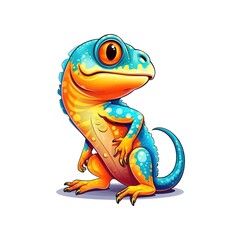 cute colorful lizard isolated on a white background