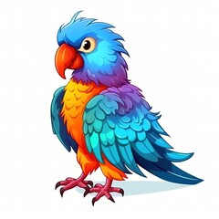 Fototapeta premium cute colorful parrot isolated on a white background