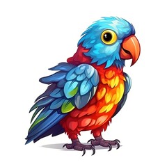 Fototapeta premium cute colorful parrot isolated on a white background