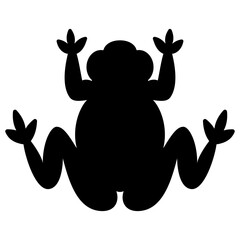 Stylized frog. Black silhouette on white background. Ancient Greek animal design.