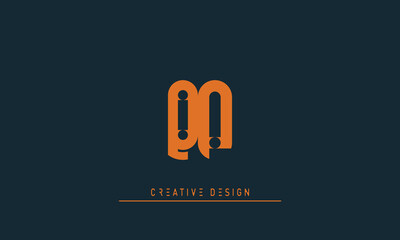Alphabet letters Modern Creative logo QP , PQ