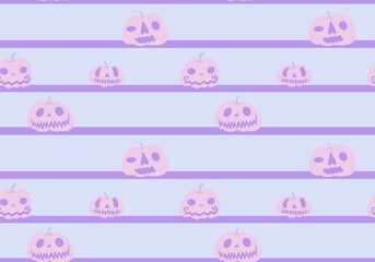 Halloween pumpkins seamless ghost and bones and cat pattern for wrapping paper and linens and fabrics