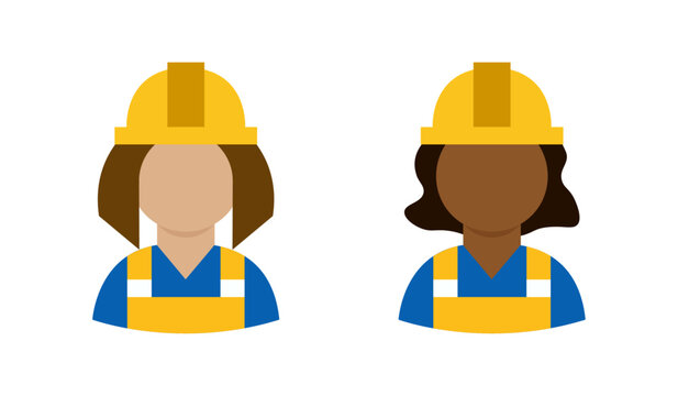 Construction woman industrial worker with personal protective equipment. International Women in Engineering Day vector illustration. Woman engineer with safety helmet symbol. Female engineer graphic