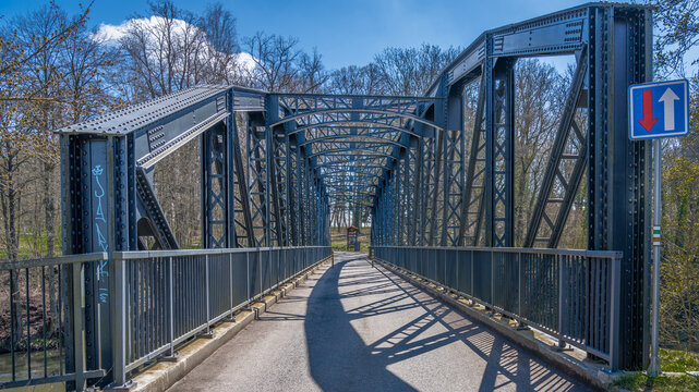 Way bridge over the Elbe in Jaromer Czech Republic