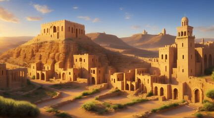 Fototapeta premium The concept of the cities of ancient Palestine, generative AI