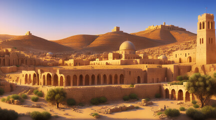 Fototapeta premium The concept of the cities of ancient Palestine, generative AI