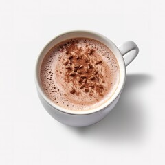 Hot chocolate on a white background