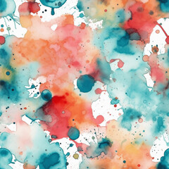 Watercolor Splatter Pattern, Seamless, Made With Generative AI