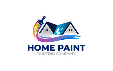 Illustration of graphic vector colors of professional paint company logo design template