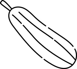 Vegetable marrow black and white vector line icon
