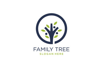 Family tree logo vector with modern concept design idea