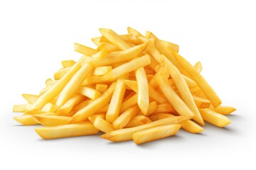 Fototapeta premium drawing a bunch of french fries isolated on white background. Generated by AI.