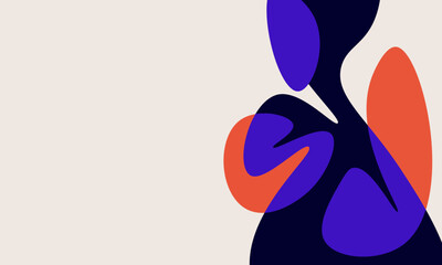 Abstract shapes background. Neo brutalist wave design. Wavy banner retro brutalist style