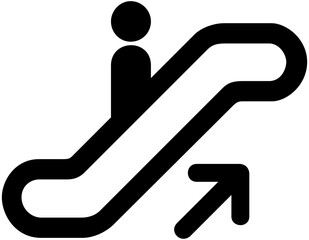 Escalator up Sign AIGA, black and white