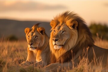 Obraz premium Majestic African Lions
