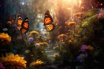 Obraz na płótnie Canvas Enchanting Butterfly Garden