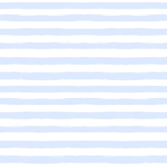 Fototapeta premium Seamless pattern in horizontal light blue and white stripes.