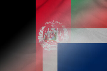 Afghanistan and Dominican Republic political flag transborder contract DOM AFG