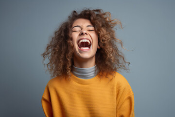 woman screams with joy ai generated