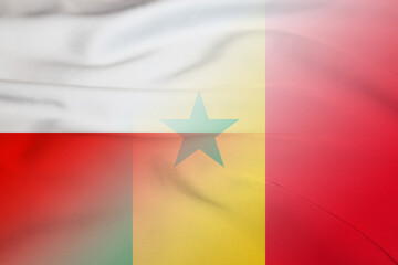 Obraz na płótnie Canvas Poland and Senegal official flag international contract SEN POL