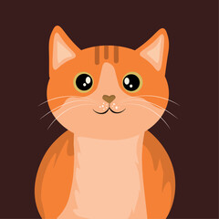 a brown cat, a vector illustration, for your design or artwork.