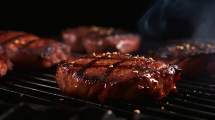 Fototapeta na wymiar meat grill cooking generative ai