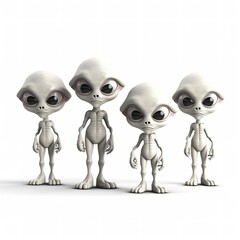 Obraz premium Aliens on a white background