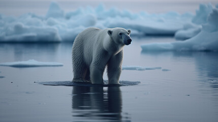 Fototapeta premium polar bear on iceberg generative ai