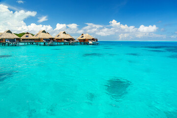 Overwater Bungalows in Bora Bora, French Polynesia