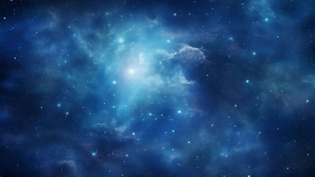 Blue nebula in space. Amazing space and galaxies.