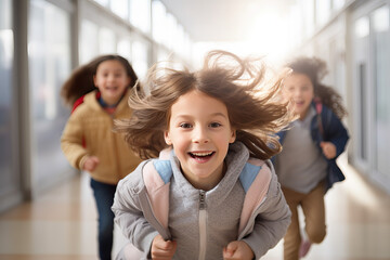kids running school ai generated