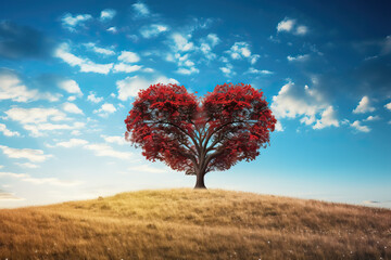 Naklejka na ściany i meble beautiful love tree ai generated