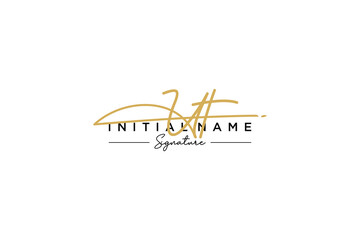 Obraz premium Initial UT signature logo template vector. Hand drawn Calligraphy lettering Vector illustration.