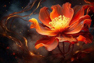 Fiery flower | Generative AI