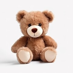 Obraz premium Brown teddy bear on white background