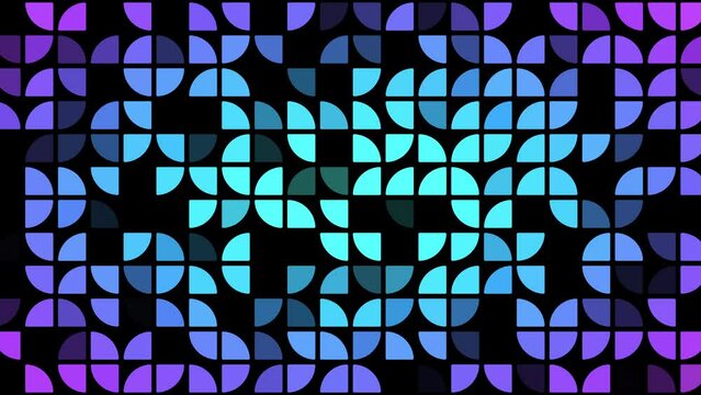 2D simple animation of quarter circle pattern with opacity effects on black background, perfect animation for web sites and presentations, 4K abstract live wallpaper