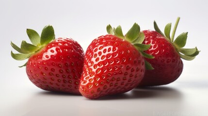 Strawberry on the white background. Created with Generative AI technology.