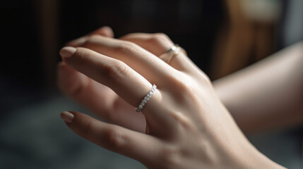 Obraz na płótnie Canvas wedding ring close up generative ai