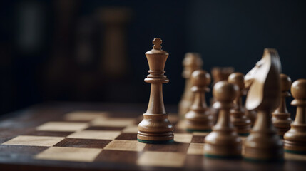 chess pieces on a chessboard generative ai