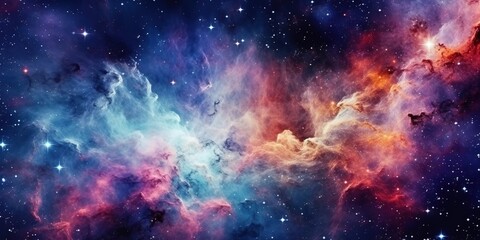 Colorful space galaxy cloud nebula Stary night cosmos - obrazy, fototapety, plakaty