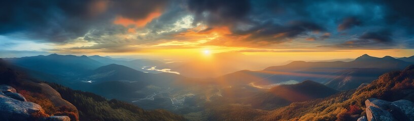 Fototapeta premium Mountain landscape, generative AI